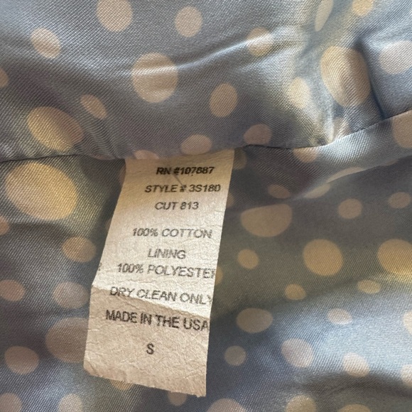 Blue Floral cropped button up jacket with 3/4 sleeves - size S - Picture 8 of 8